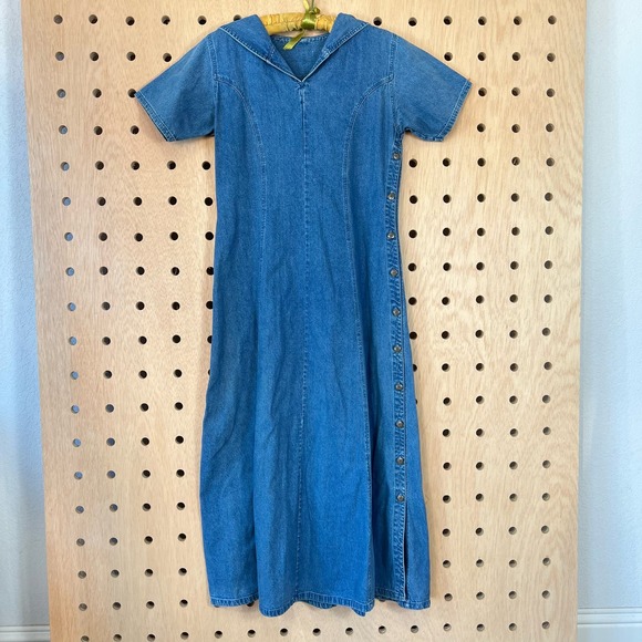 90s denim maxi dress - Picture 1 of 4